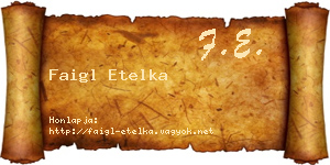Faigl Etelka névjegykártya